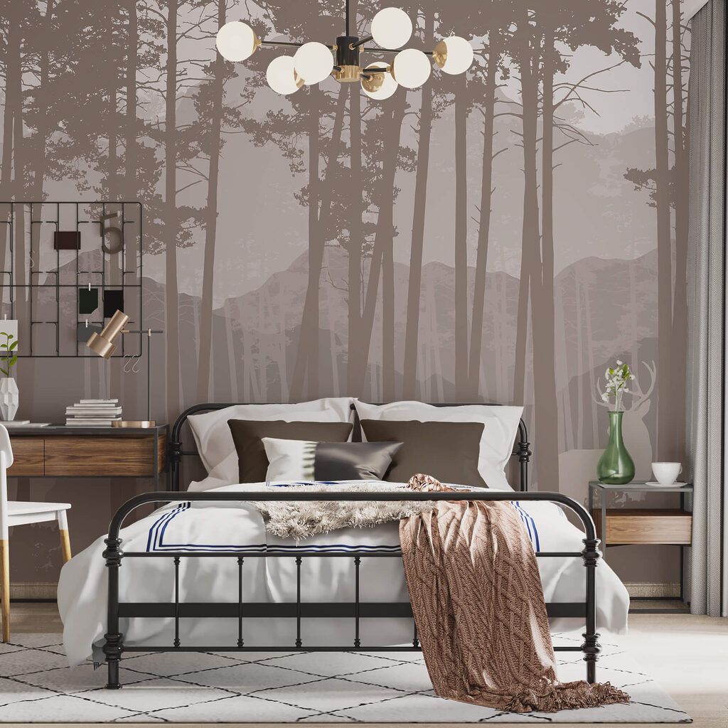 Groupe de cerfs dans une forêt Groupe de cerfs dans une forêt