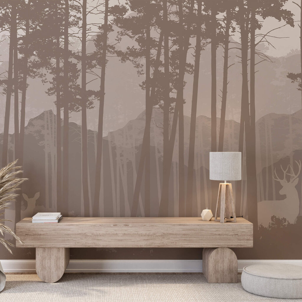 Groupe de cerfs dans une forêt Groupe de cerfs dans une forêt