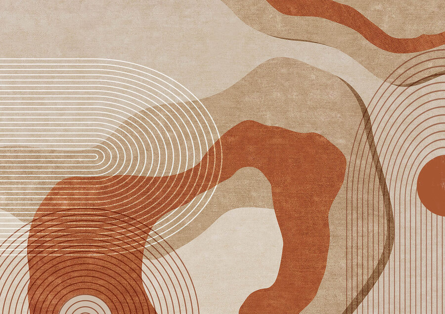 Art abstrait marron et blanc