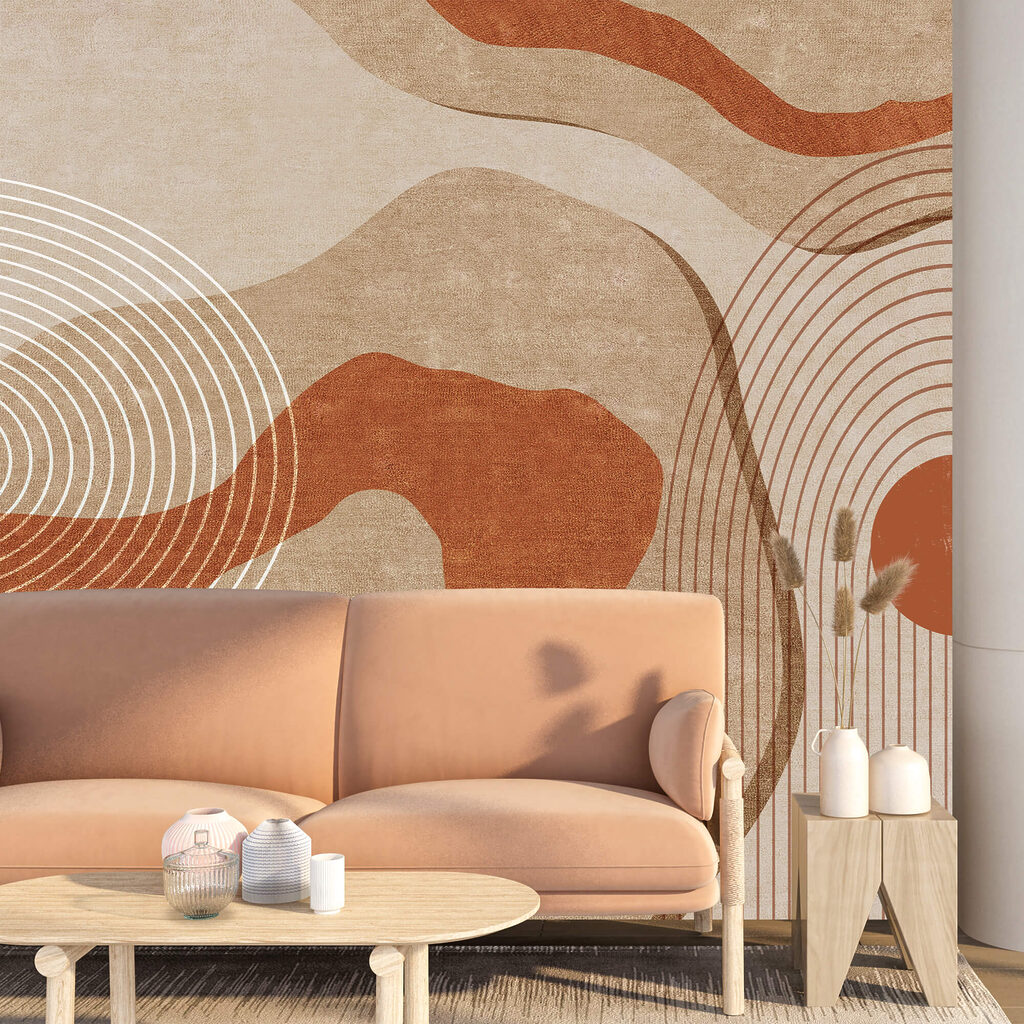 Art abstrait marron et blanc