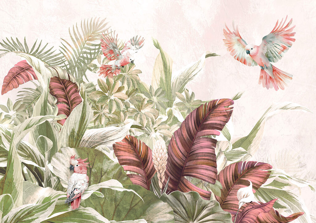 Peinture d'oiseaux volant au-dessus d'une plante Peinture d'oiseaux volant au-dessus d'une plante