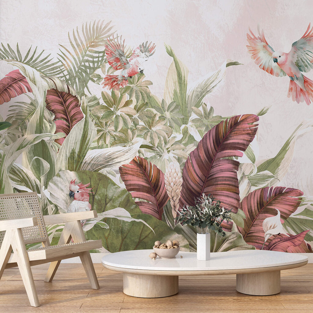 Peinture d'oiseaux volant au-dessus d'une plante Peinture d'oiseaux volant au-dessus d'une plante