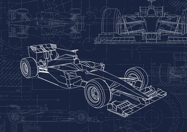 Schéma d'une voiture de course Schéma d'une voiture de course