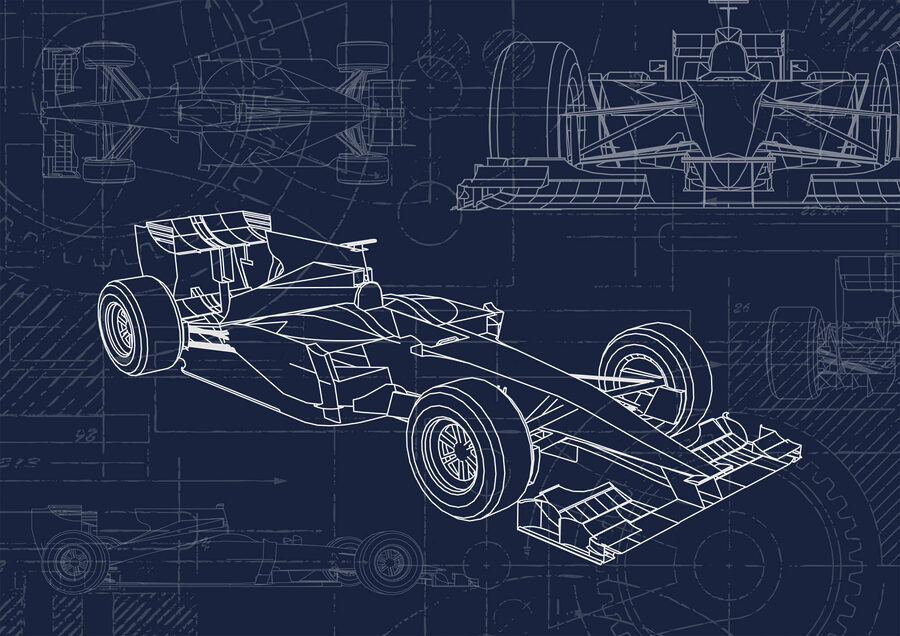 Schéma d'une voiture de course