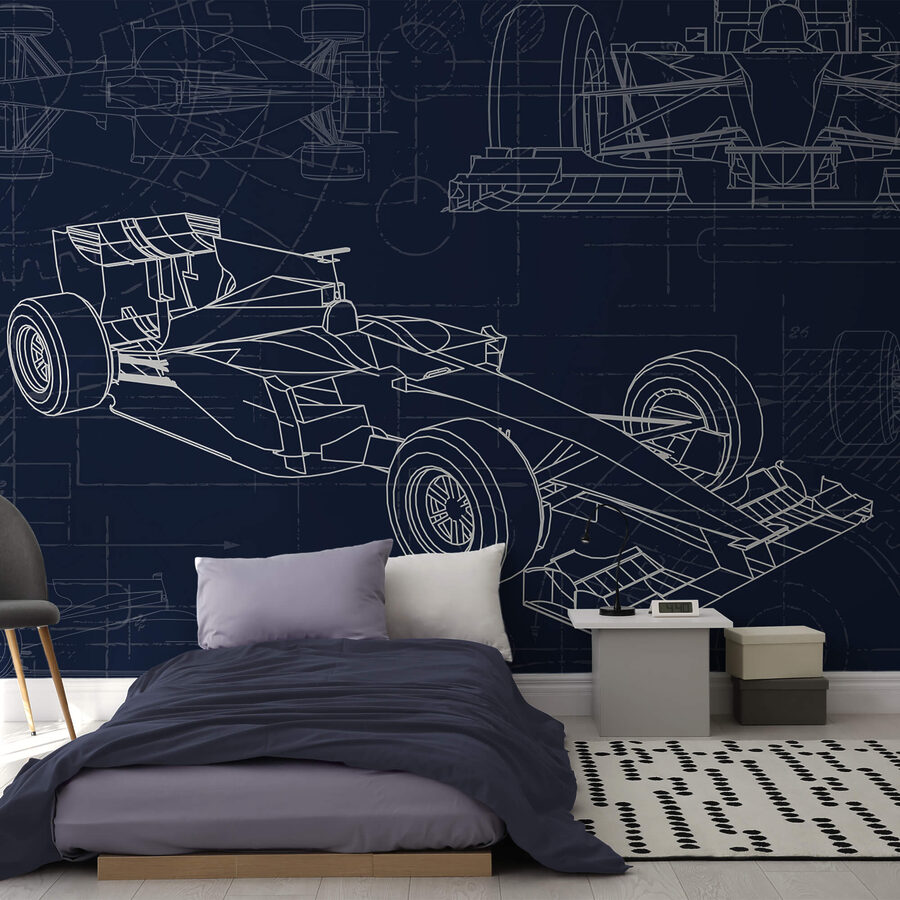 Schéma d'une voiture de course