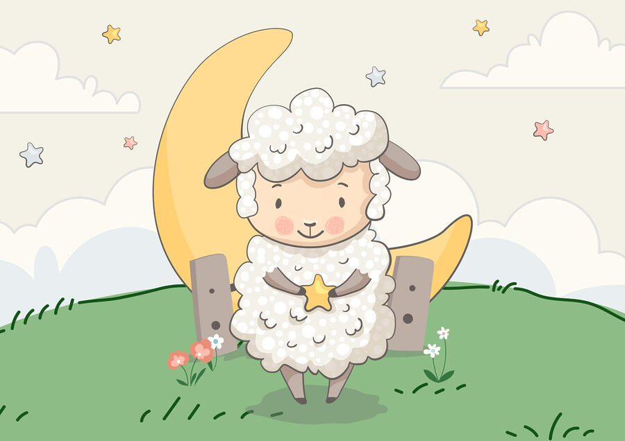 Caricature d'un mouton tenant une étoile