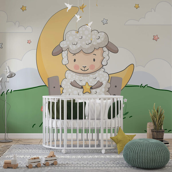 Caricature d'un mouton tenant une étoile Caricature d'un mouton tenant une étoile
