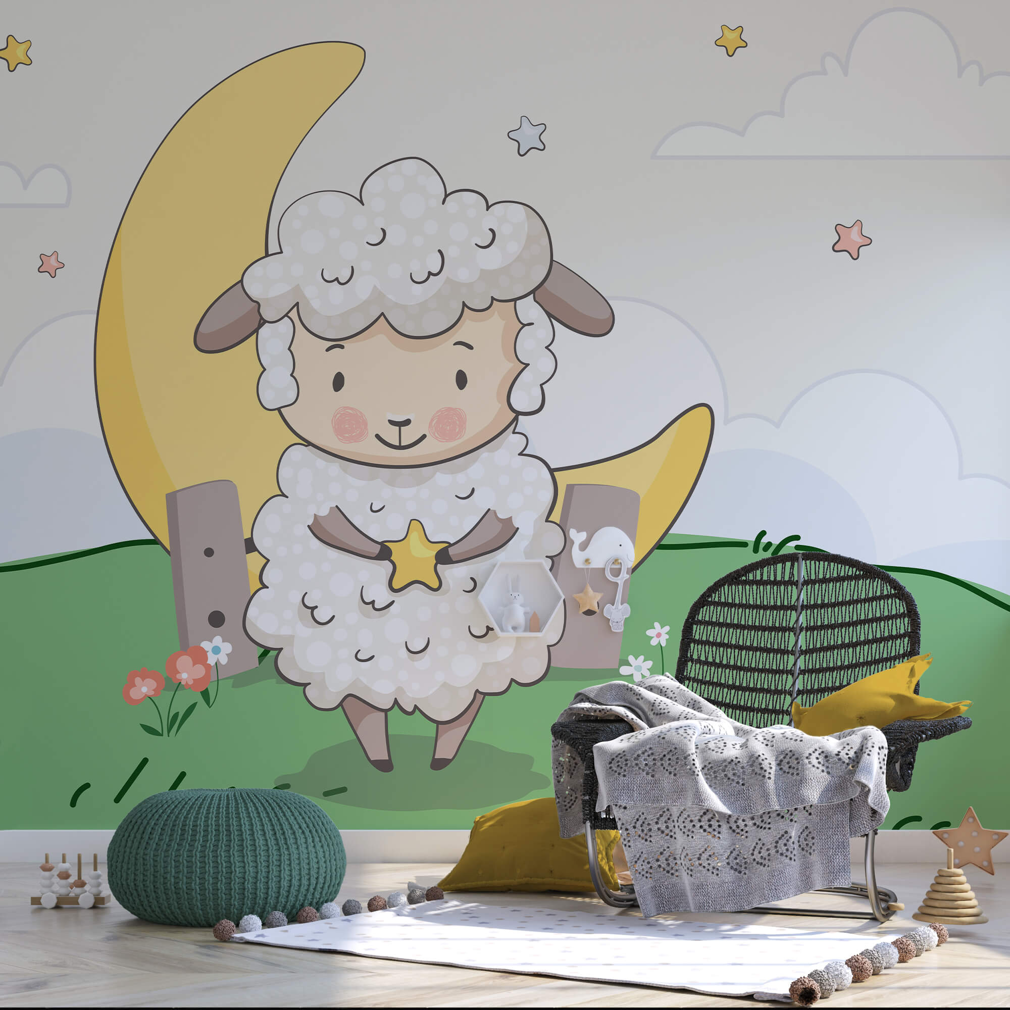 Caricature d'un mouton tenant une étoile