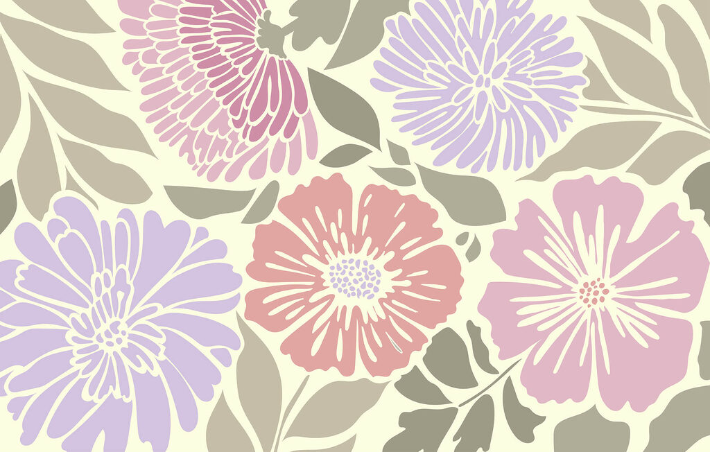 Motif floral coloré avec des feuilles Motif floral coloré avec des feuilles