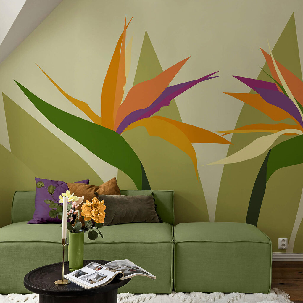 Fleurs colorées sur des tiges vertes Fleurs colorées sur des tiges vertes