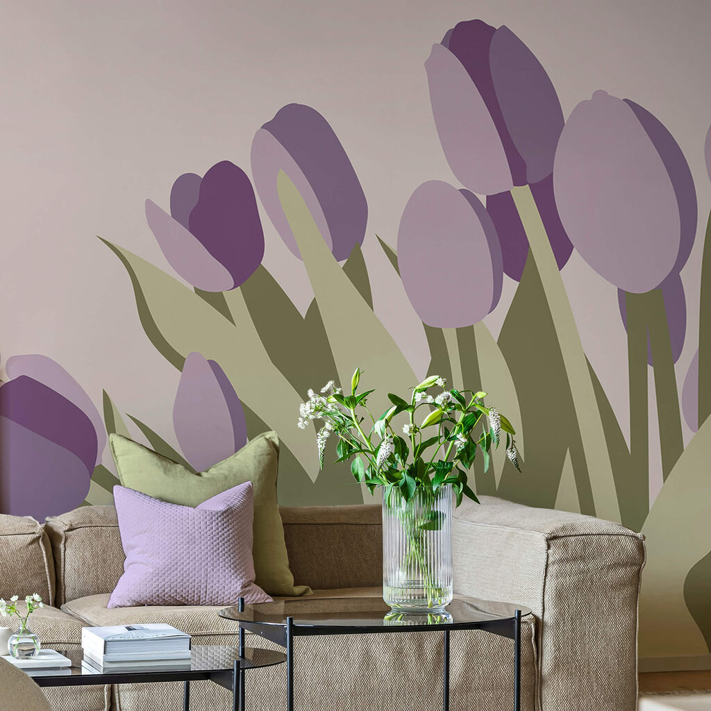 Bouquet de tulipes violettes