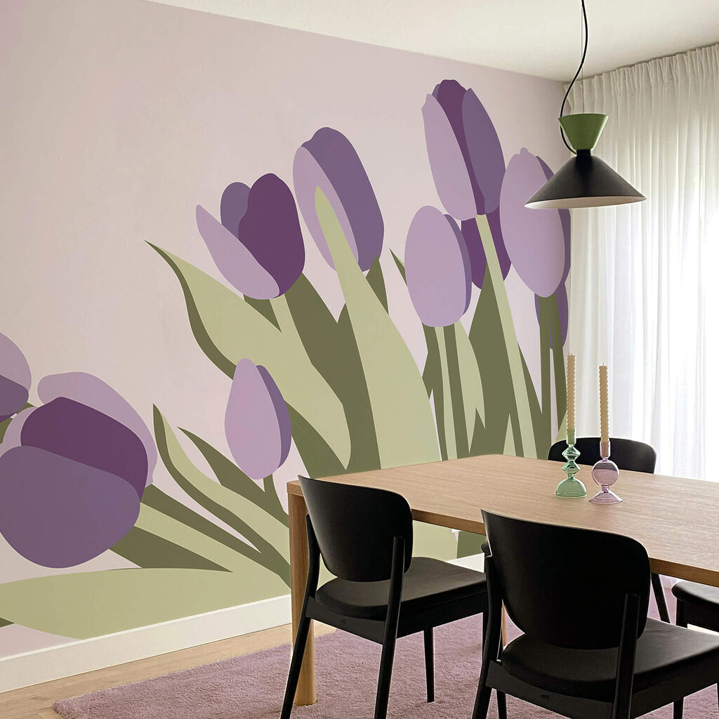 Bouquet de tulipes violettes