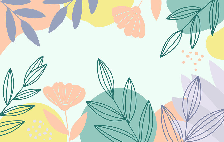 Motif floral coloré avec des feuilles