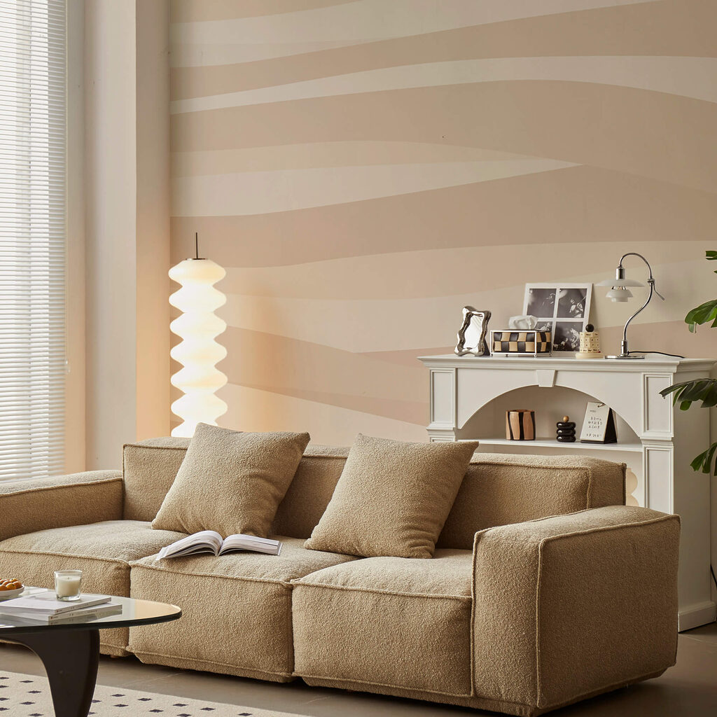 Motif ondulé marron et blanc Motif ondulé marron et blanc