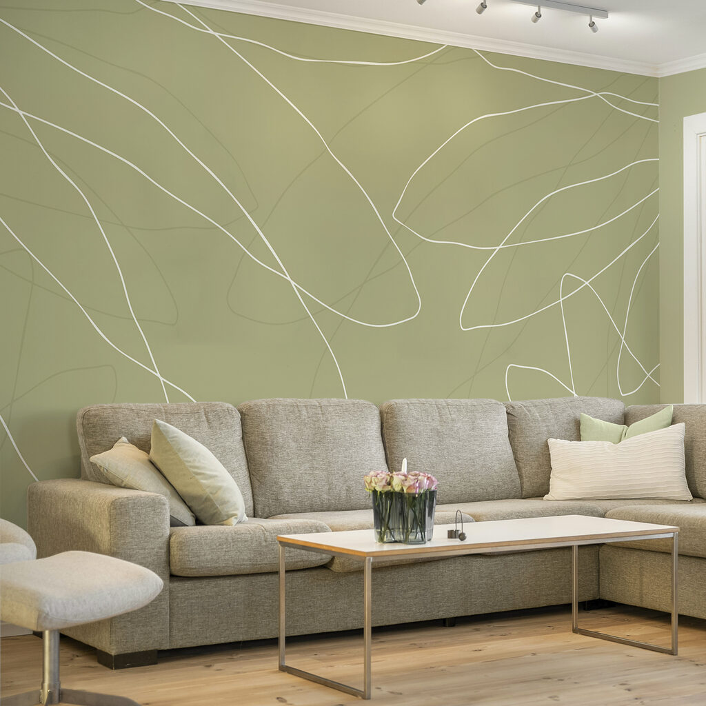 Fond vert avec lignes blanches