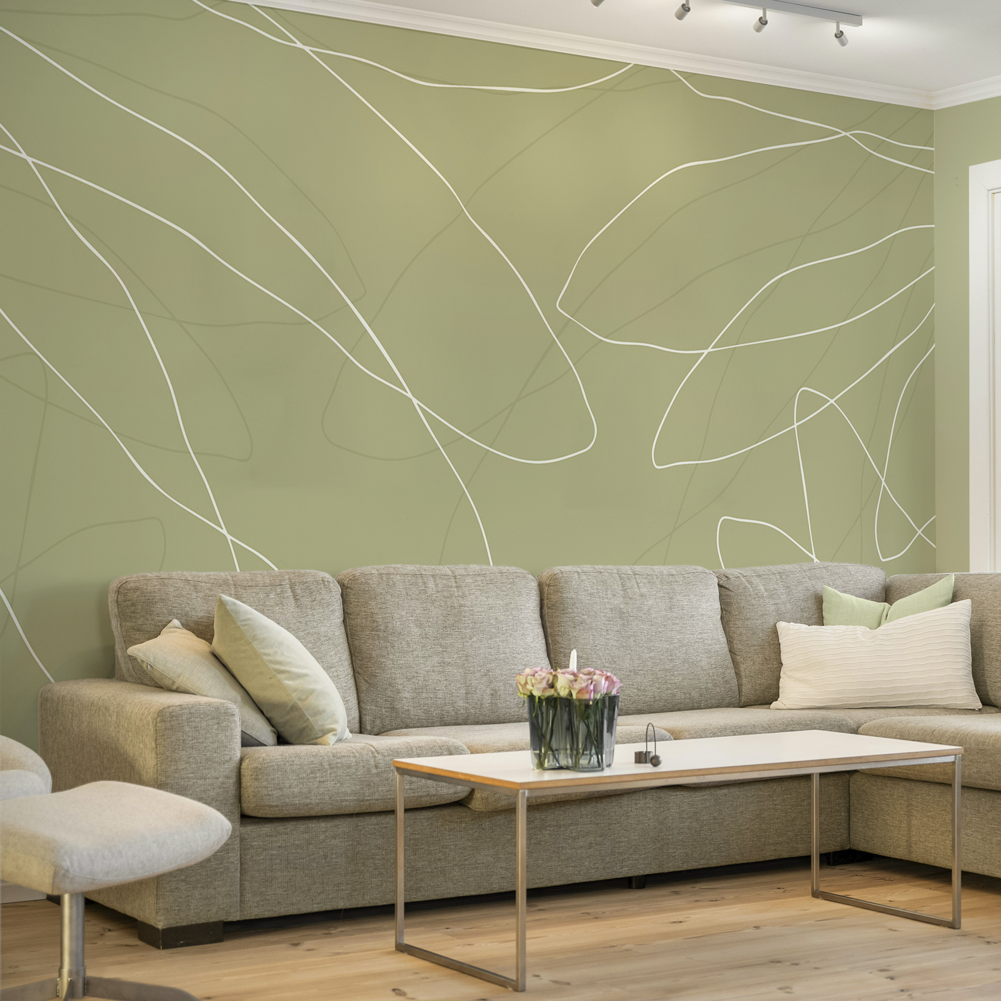 Fond vert avec lignes blanches