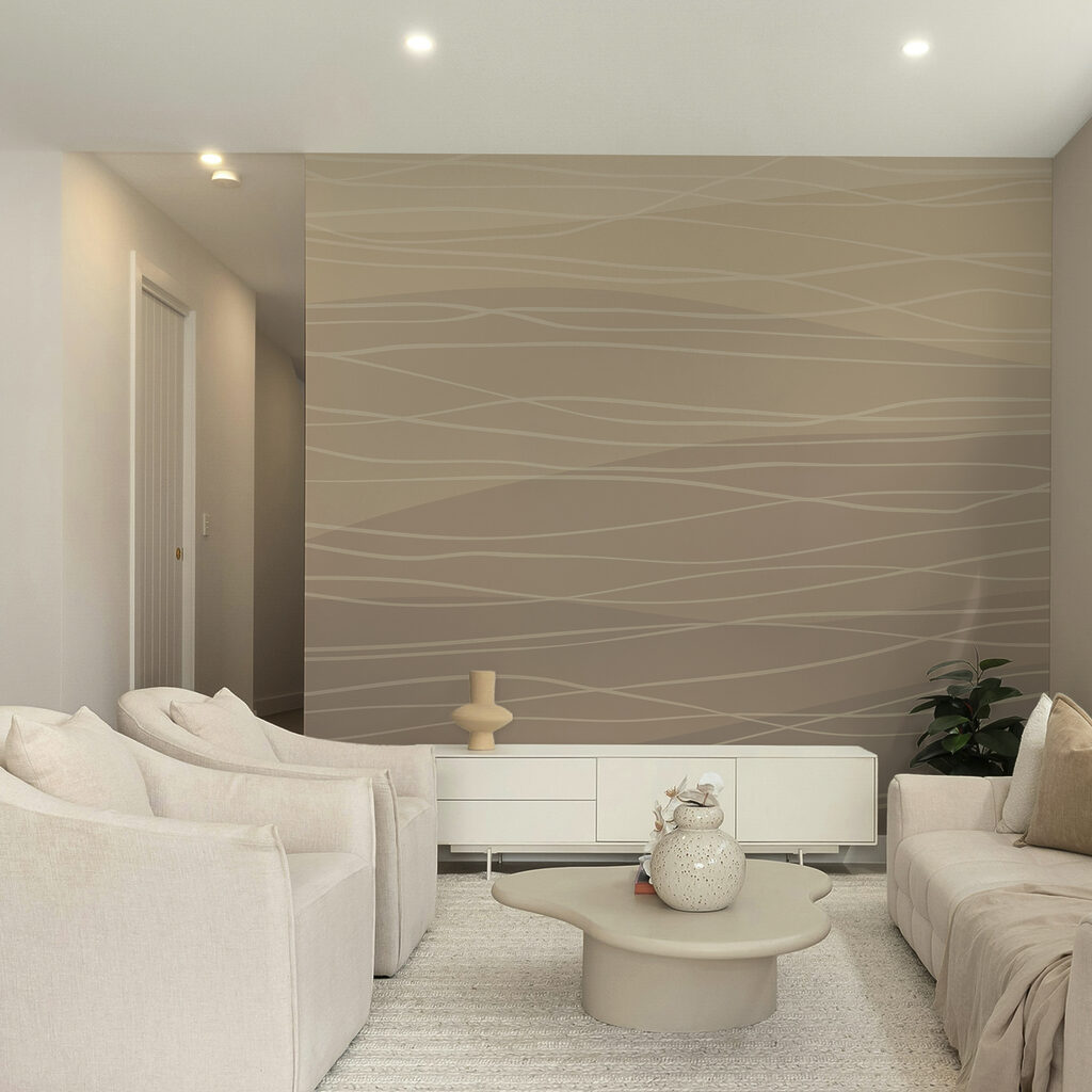 Lignes ondulées brunes et blanches Lignes ondulées brunes et blanches