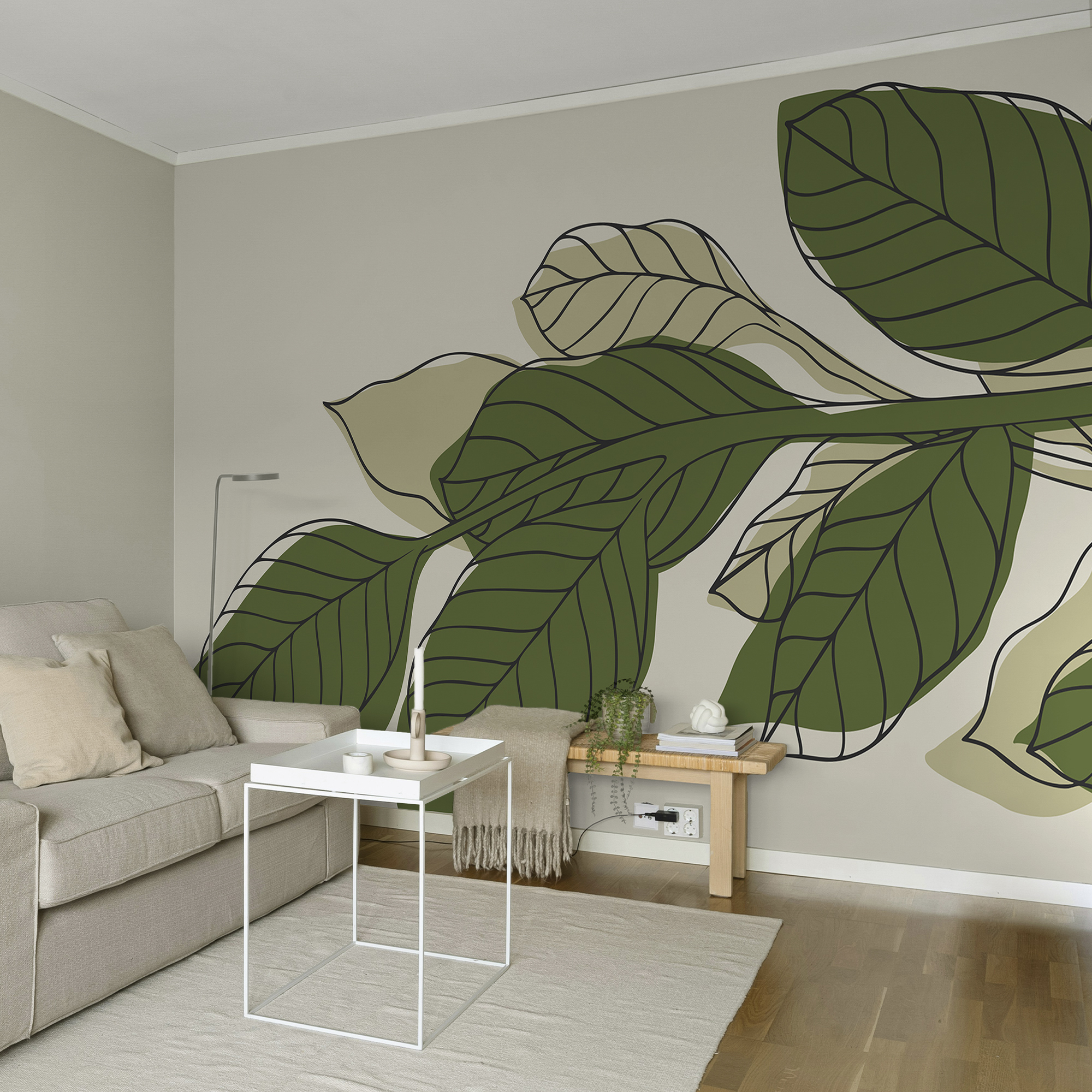 Plante à feuilles vertes avec lignes noires Plante à feuilles vertes avec lignes noires