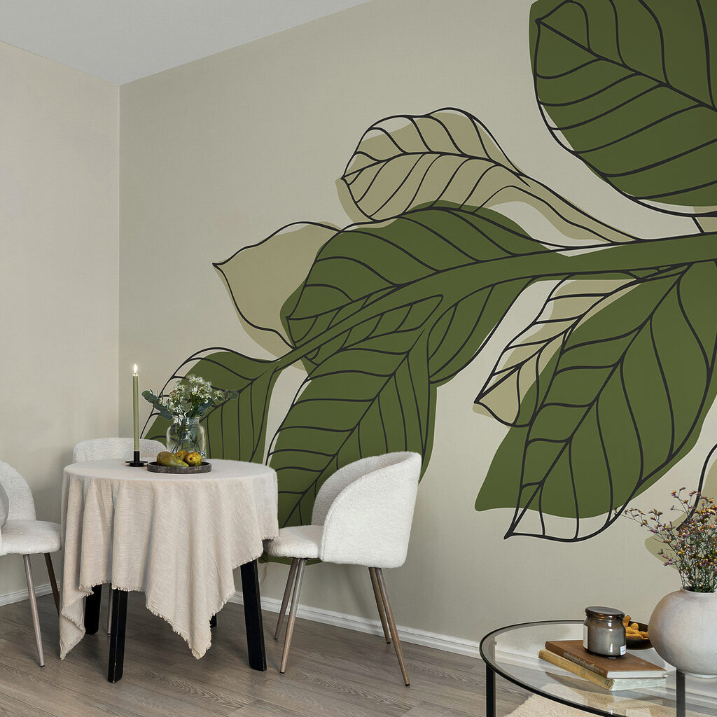 Plante à feuilles vertes avec lignes noires Plante à feuilles vertes avec lignes noires