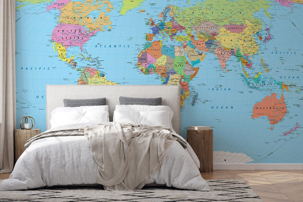 Carte du monde avec différents drapeaux Carte du monde avec différents drapeaux