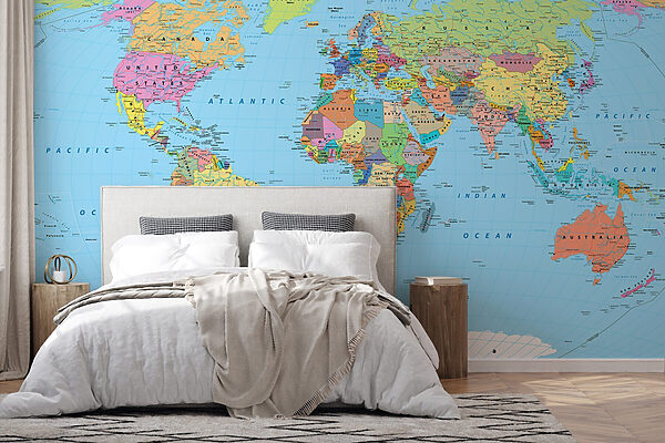 Carte du monde avec différents drapeaux Carte du monde avec différents drapeaux