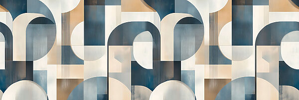 Pièce d'art colorée avec des formes courbes Pièce d'art colorée avec des formes courbes