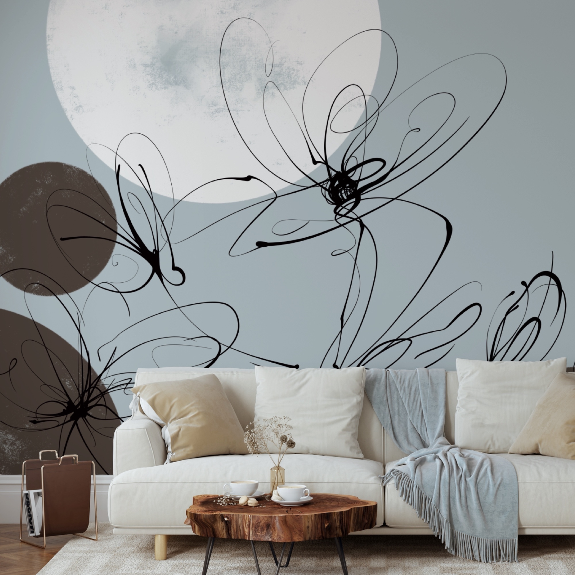 Dessin de fleurs et de cercles Dessin de fleurs et de cercles