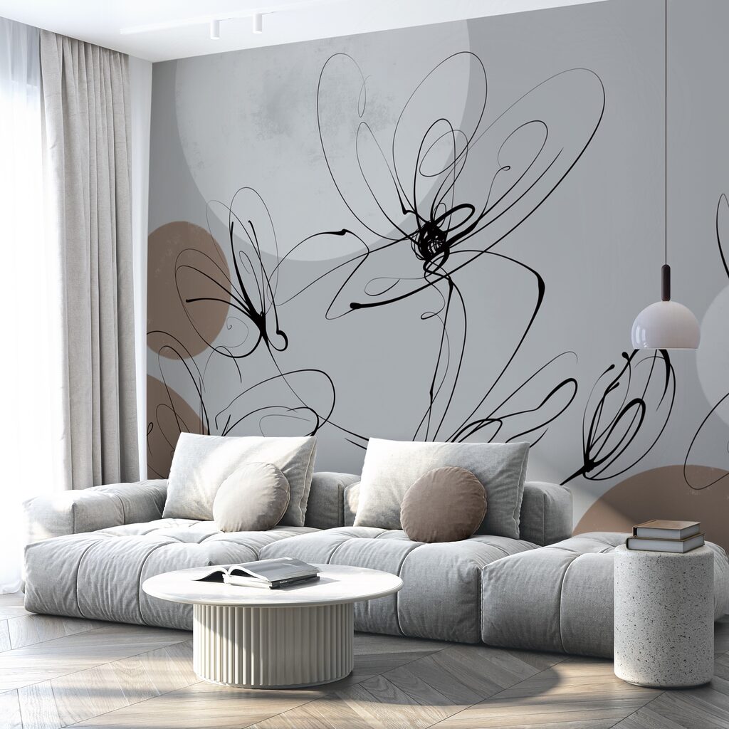 Dessin de fleurs avec des cercles et des points Dessin de fleurs avec des cercles et des points