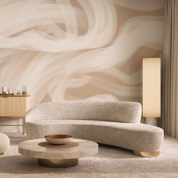 Tourbillons blancs sur fond beige Tourbillons blancs sur fond beige