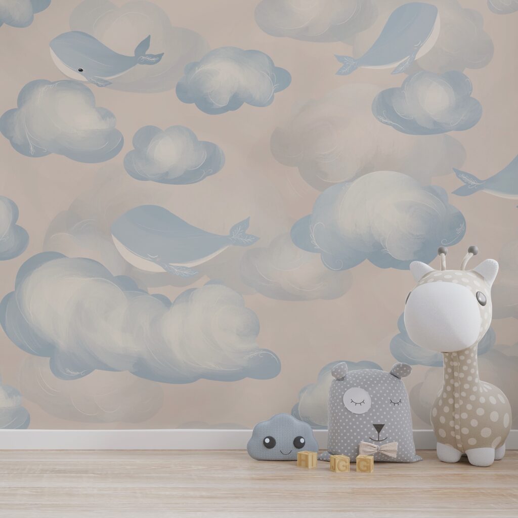 Nuages bleus et blancs et baleines Nuages bleus et blancs et baleines