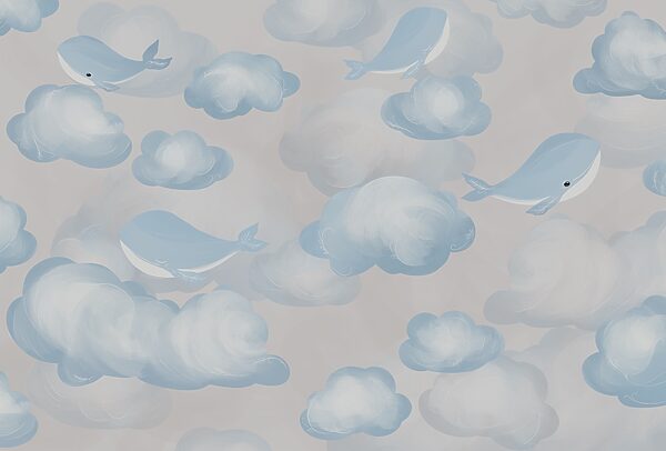 Nuages bleus et blancs et baleines Nuages bleus et blancs et baleines