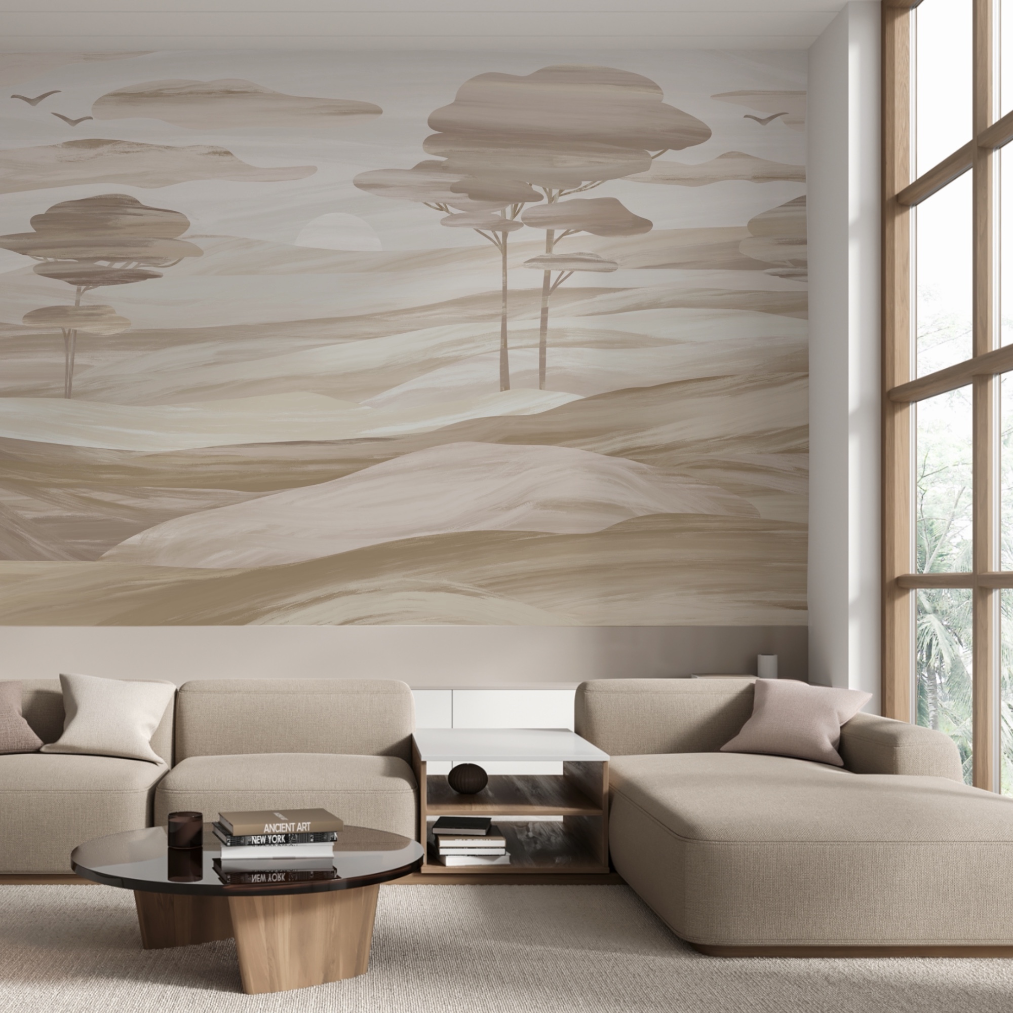 Paysage avec arbres et collines Paysage avec arbres et collines