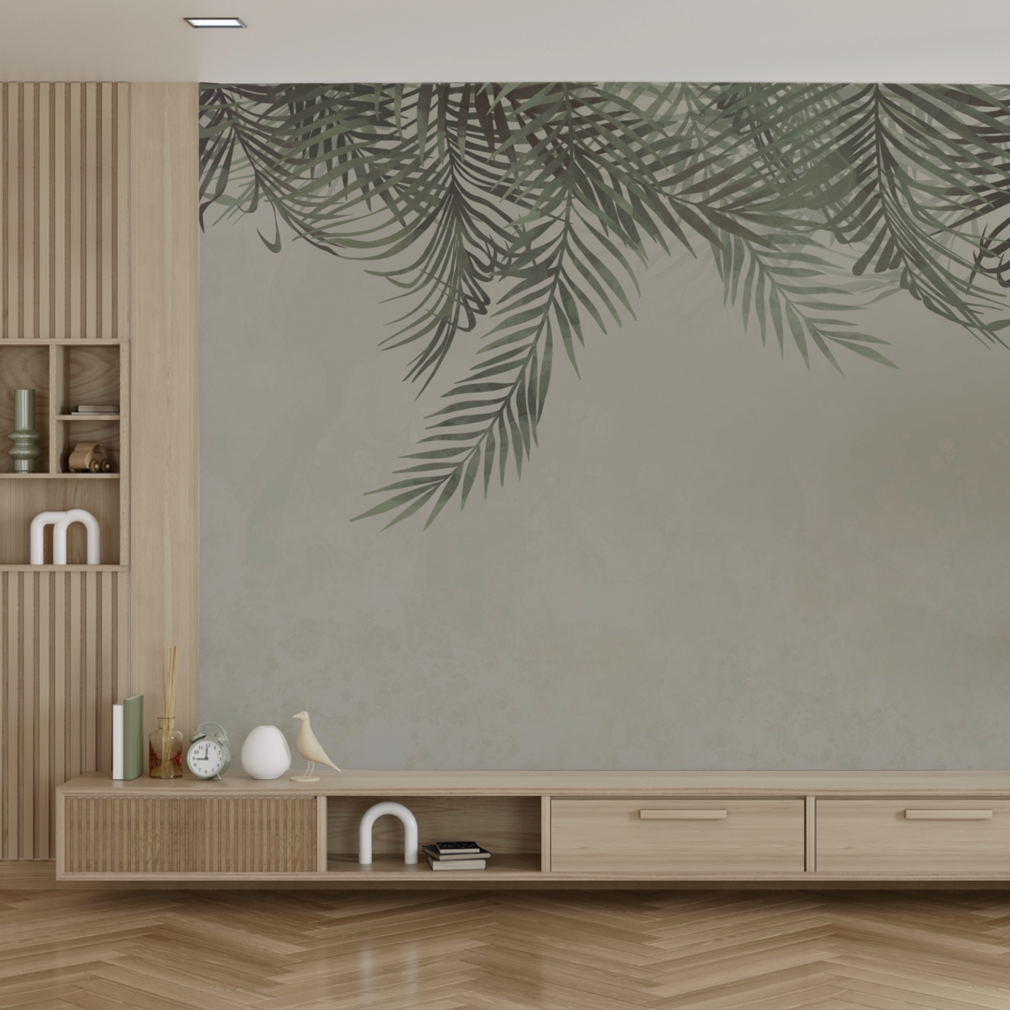 La verdure encadre un arrière-plan doux