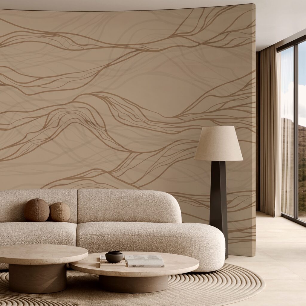 Lignes brunes sur fond beige Lignes brunes sur fond beige