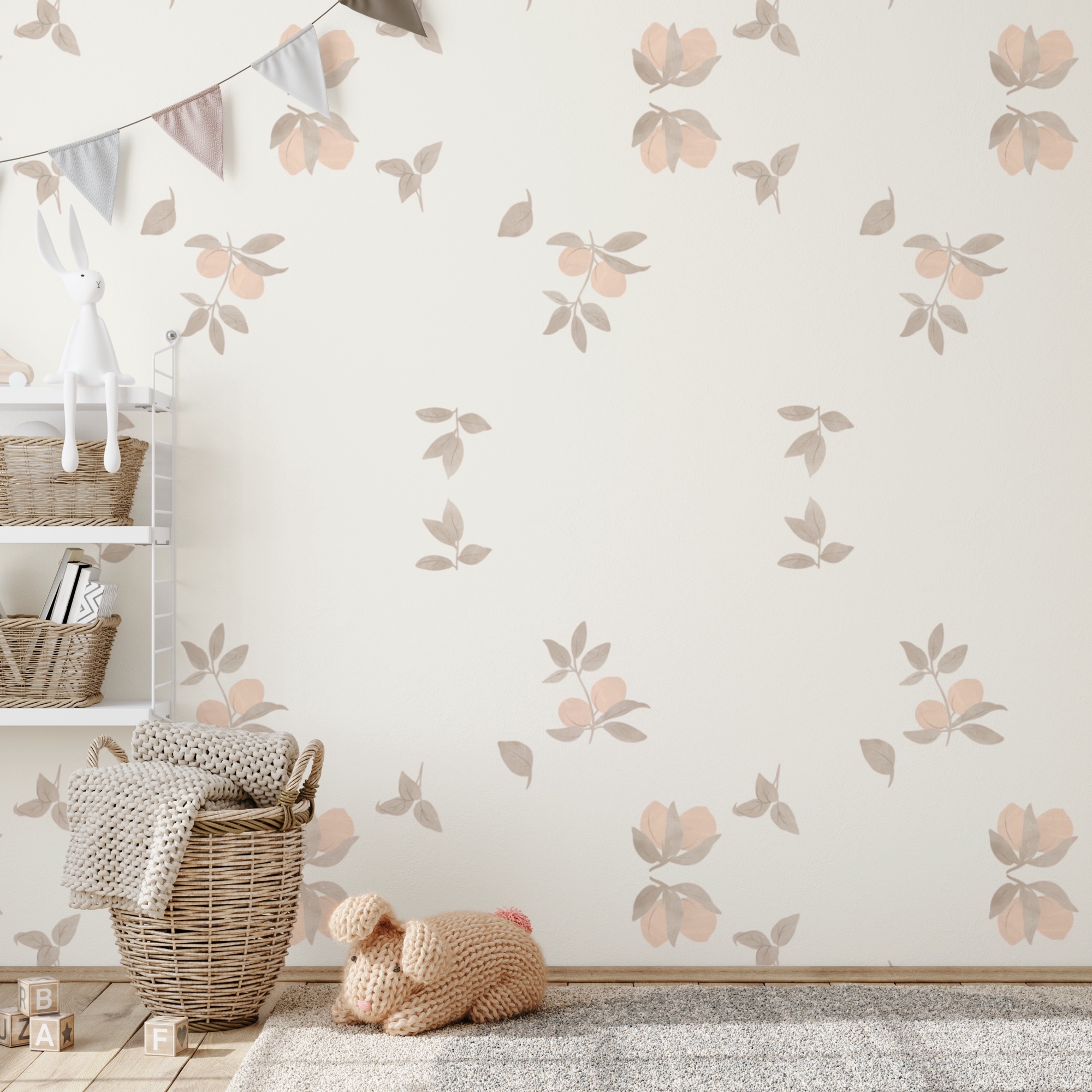 Motif de feuilles et de fleurs