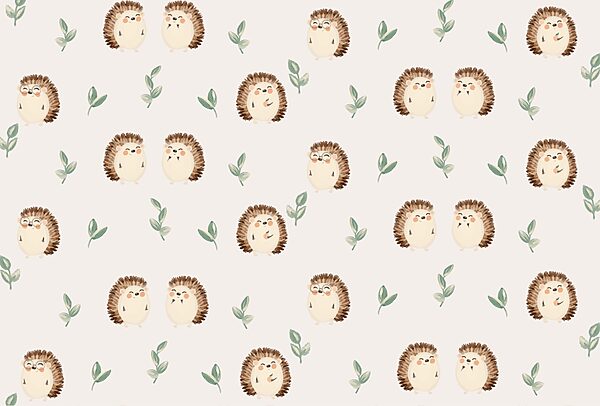 Motif de hérissons et de feuilles t00163p 600x406 - Motif de hérissons et de feuilles - tegory
