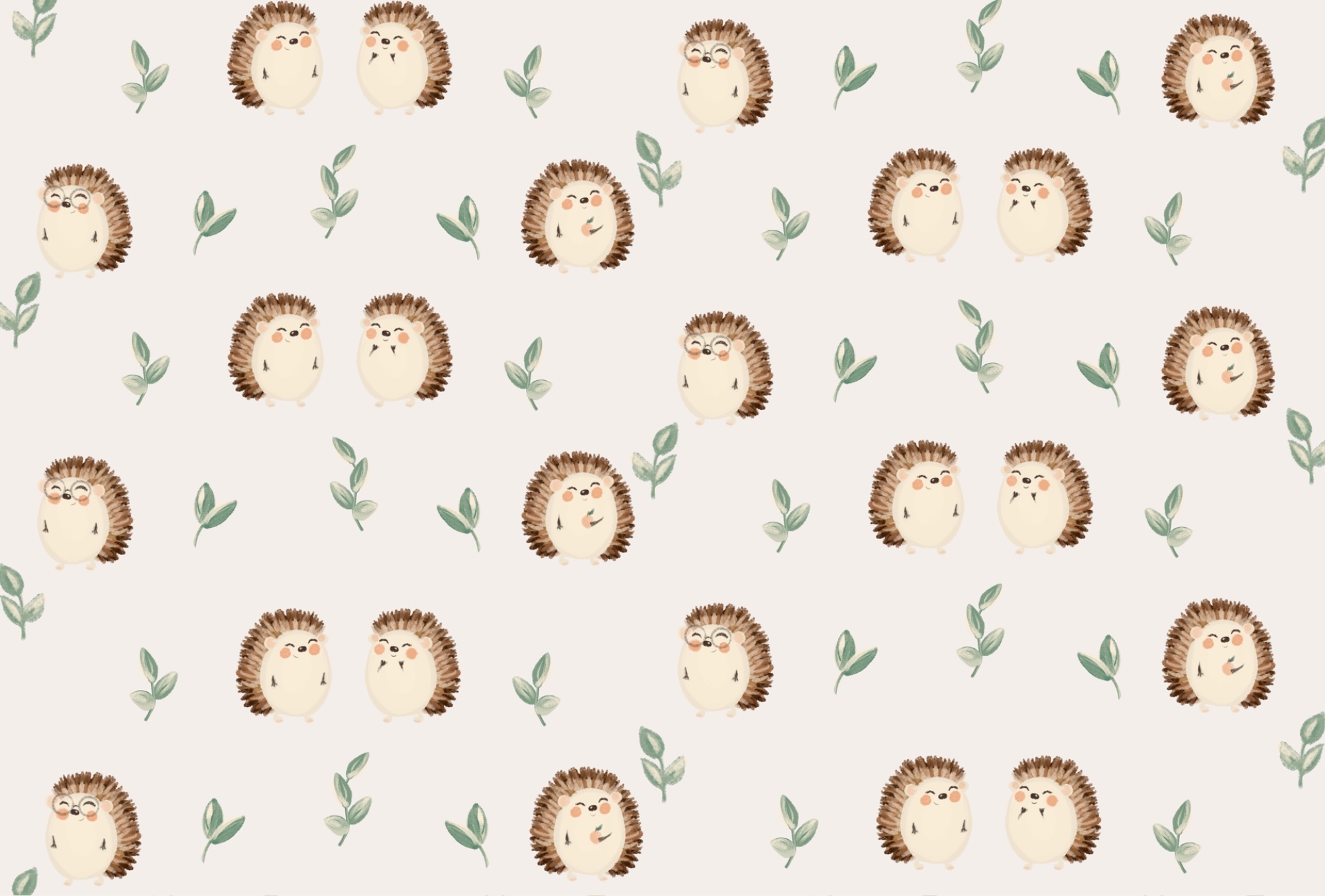 Motif de hérissons et de feuilles t00163p - Motif de hérissons et de feuilles - tegory