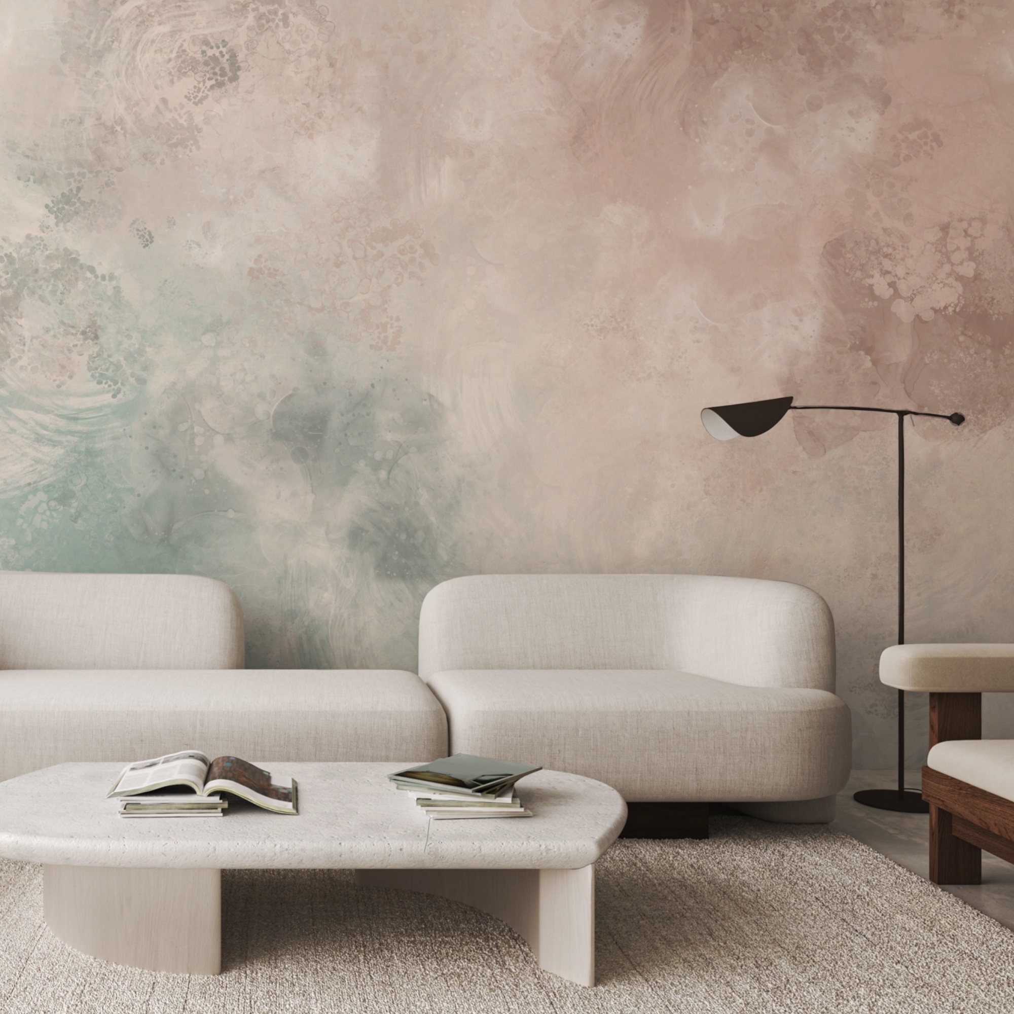 Les teintes douces se mélangent dans une harmonie tranquille