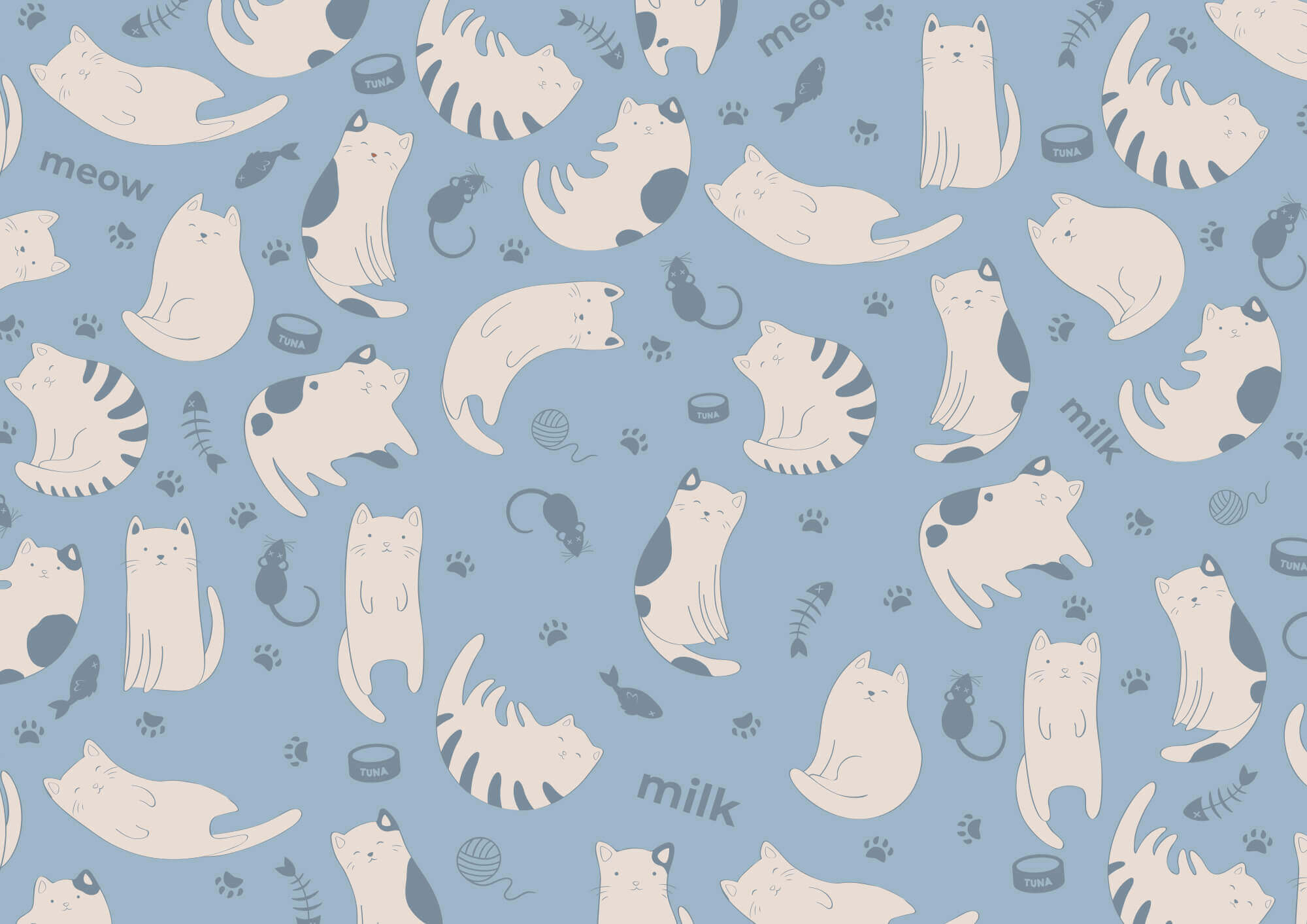 Pattern of cats and kittens