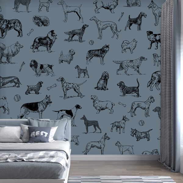 Groupe de chiens sur fond bleu t00173v1pir2 600x600 - Groupe de chiens sur fond bleu