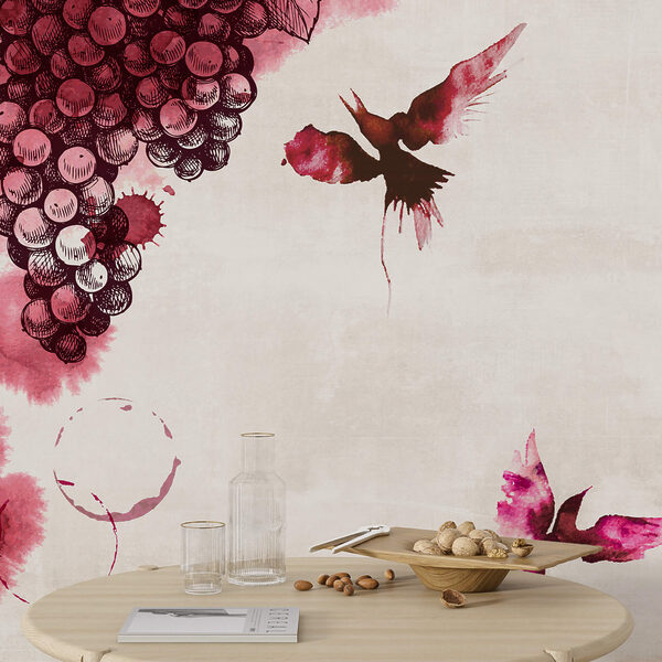 Peinture d'oiseaux et de raisins Peinture d'oiseaux et de raisins