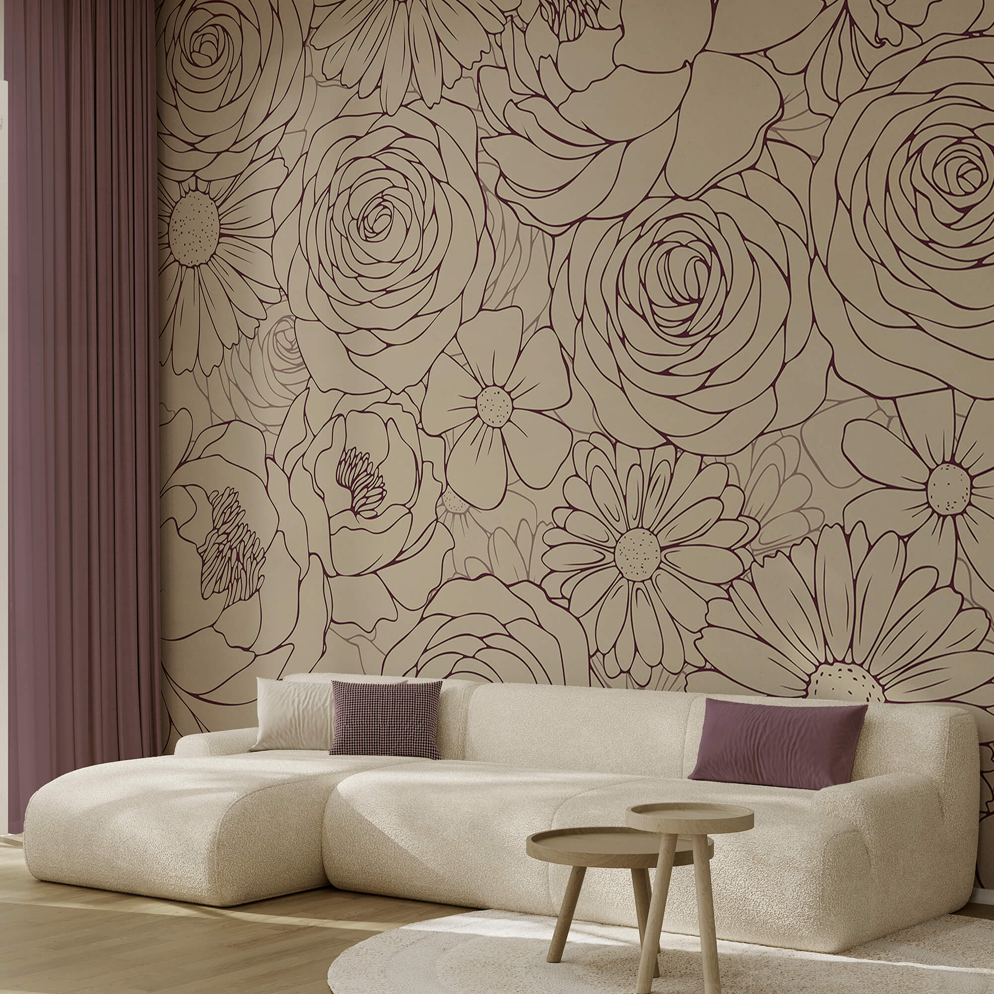 Motif floral dans des tons doux Motif floral dans des tons doux