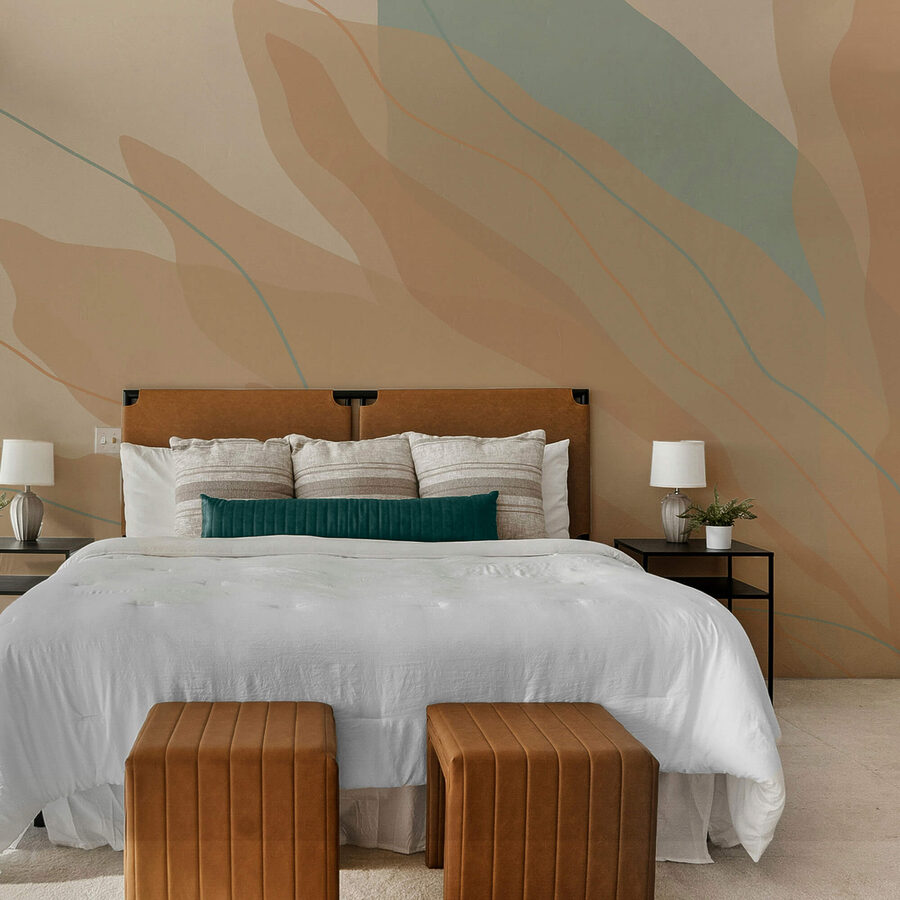 Peintures murales Formes fluides dans des tons chauds