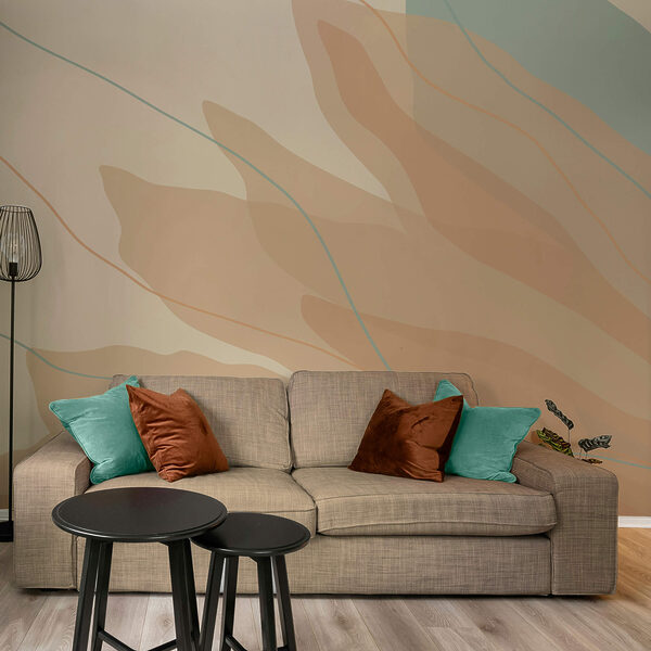 Peintures murales Formes fluides dans des tons chauds Peintures murales Formes fluides dans des tons chauds