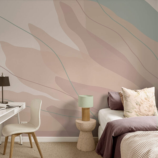 Peintures murales Des teintes douces et des formes fluides s'unissent. Peintures murales Des teintes douces et des formes fluides s'unissent.