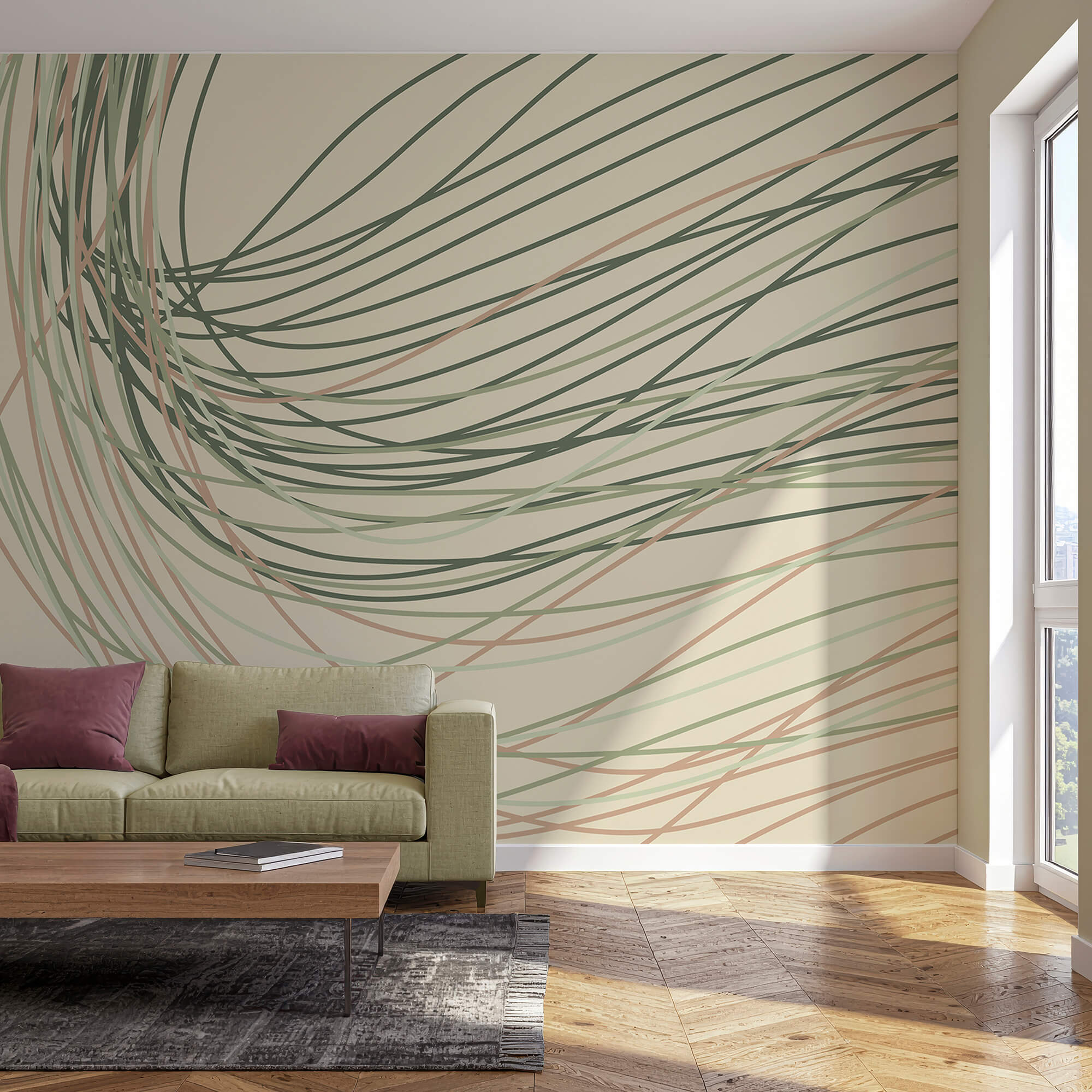 Lignes fluides dans des tons pastel