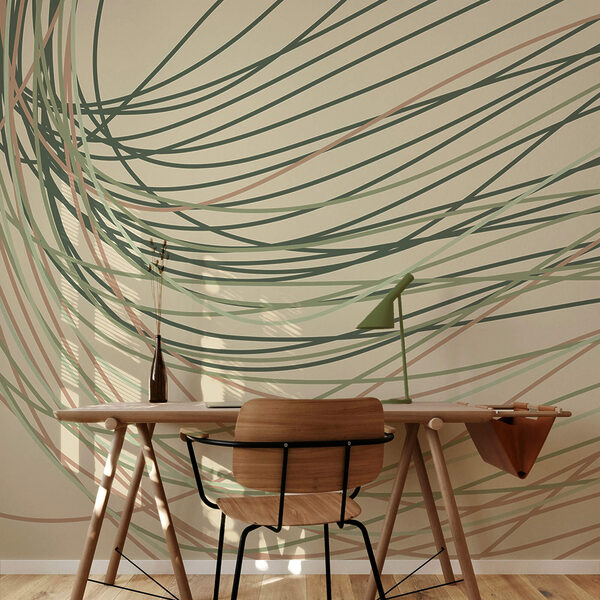 Peintures murales Lignes fluides dans des tons pastel doux Peintures murales Lignes fluides dans des tons pastel doux