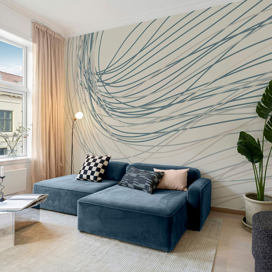 Peintures murales Des lignes fluides créent un rythme doux.