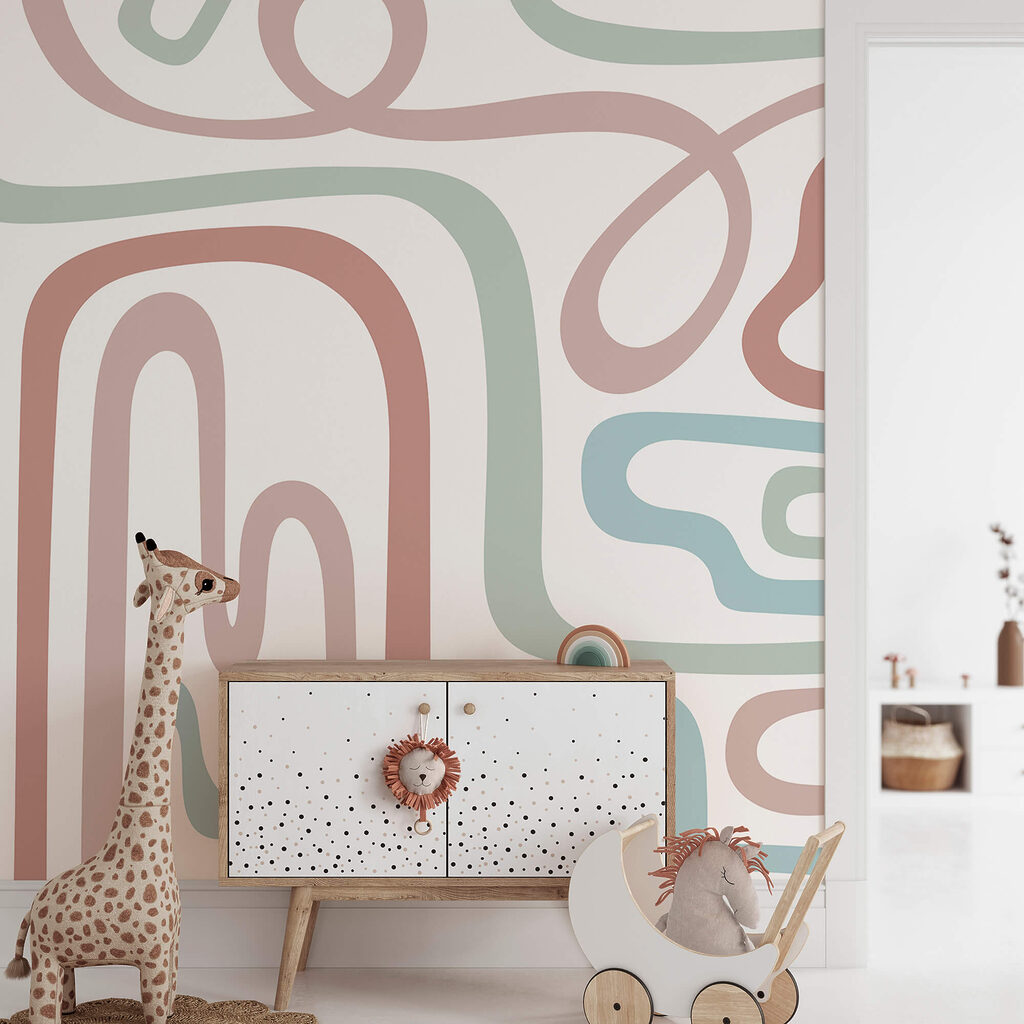 Lignes colorées sur fond blanc