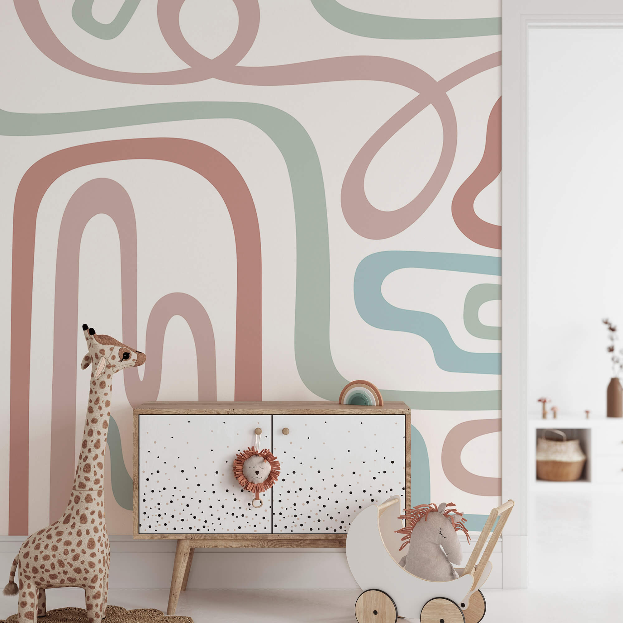 Lignes colorées sur fond blanc